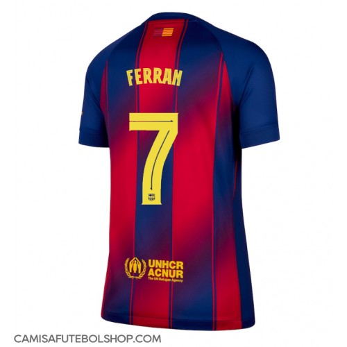 Camisa de time de futebol Barcelona Ferran Torres #7 Replicas 1º Equipamento Feminina 2025-26 Manga Curta Camisa de time de futebol Barcelona Ferran Torres #7 Replicas 1º Equipamento Feminina 2025-26 Manga Curta